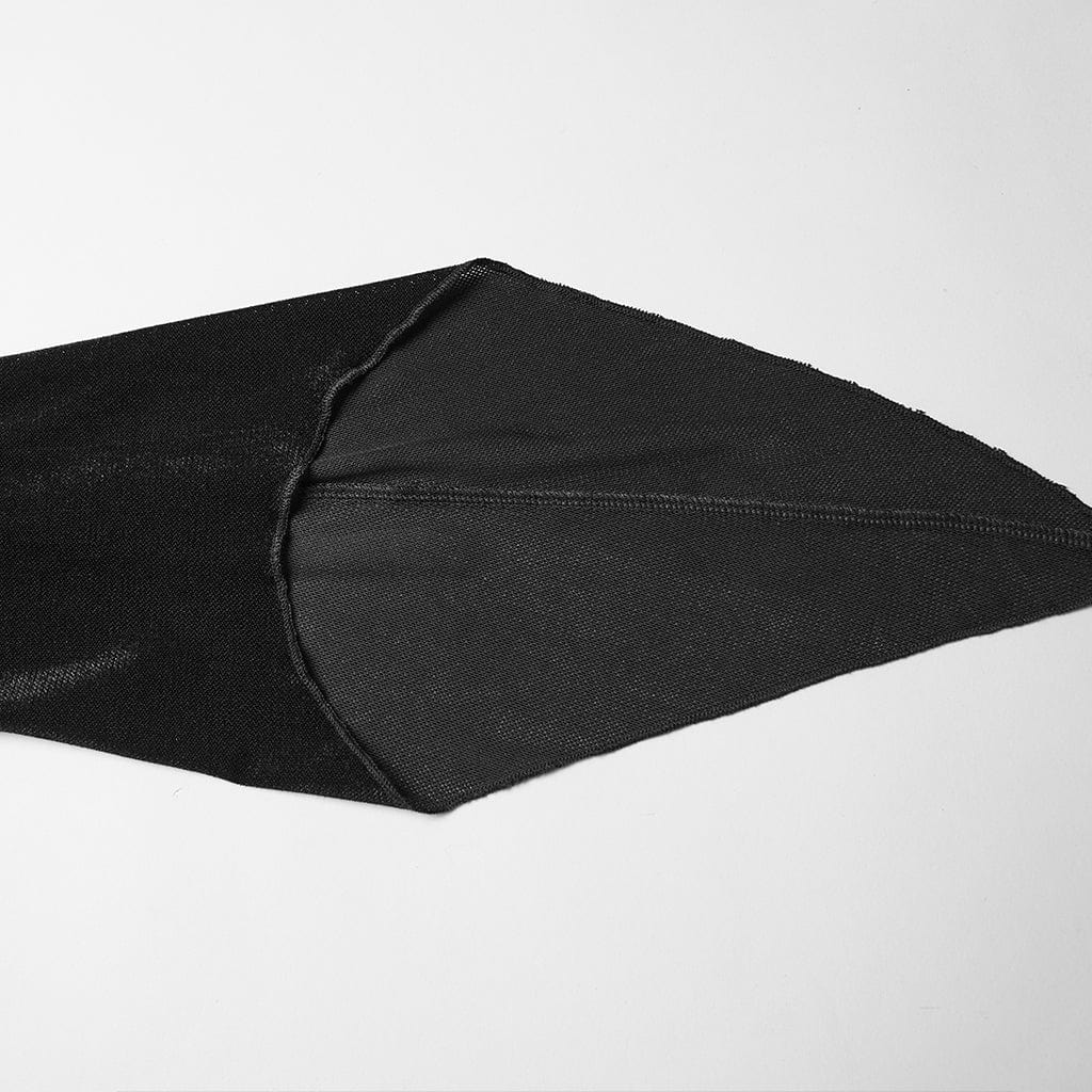 PUNK RAVE Women's Gothic Lace-up Pleated Flared Sleeved Hooded Dress Black