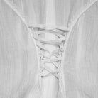 PUNK RAVE Women's Gothic Lace-up Puff Short Sleeved Shirt White