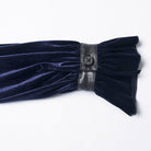 PUNK RAVE Women's Gothic Lace-up Puff Sleeved Top Blue