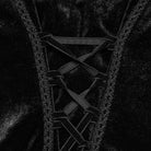 PUNK RAVE Women's Gothic Lace-up Ruffle Trim Long Sleeve Shirt