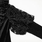PUNK RAVE Women's Gothic Lace-up Ruffle Trim Long Sleeve Shirt