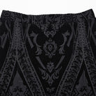 PUNK RAVE Women's Gothic Lace-up Sheer Flocked Mesh Skirt