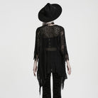 PUNK RAVE Women's Gothic Lace-up Tassel Sweater