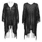 PUNK RAVE Women's Gothic Lace-up Tassel Sweater
