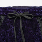PUNK RAVE Women's Gothic Lace-up Velvet Flared Pants Violet