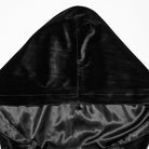 PUNK RAVE Women's Gothic Lace-up Velvet Hooded Cape Black