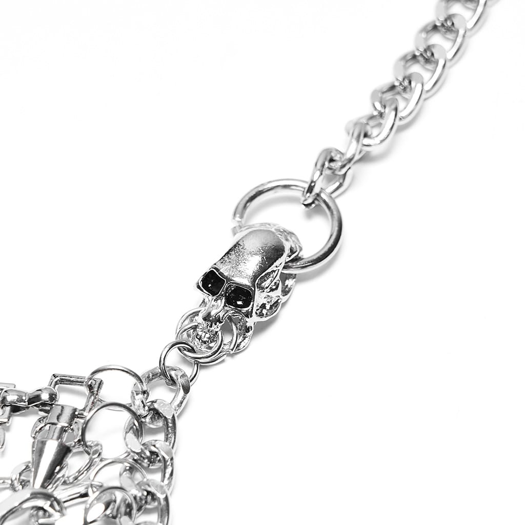 PUNK RAVE Women's Gothic Layered Chain Cross Halter Body Harness