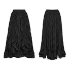 PUNK RAVE Women's Gothic Layered Drawstring Ruched Retro Skirt
