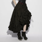 PUNK RAVE Women's Gothic Layered Drawstring Ruched Retro Skirt