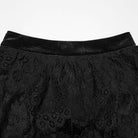 PUNK RAVE Women's Gothic Layered Ruffle Velvet Lace Maxi Skirt