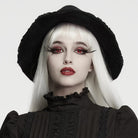 PUNK RAVE Women's Gothic Layered Ruffle Witch Knitted Hat