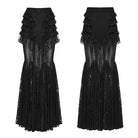 PUNK RAVE Women's Gothic Layered Ruffled Lace Mermaid Skirt