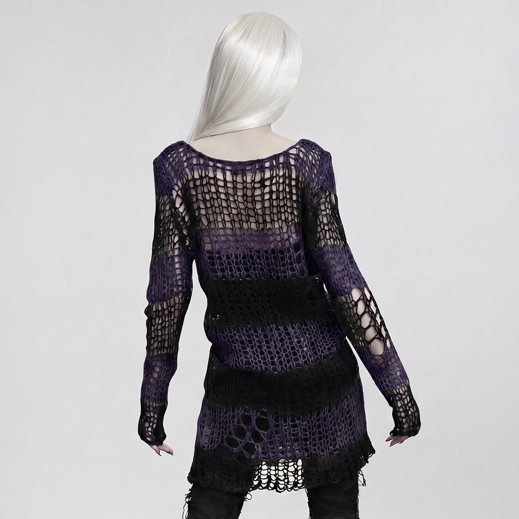 PUNK RAVE Women's Gothic Long Sleeve Pullover Sweater