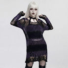 PUNK RAVE Women's Gothic Long Sleeve Pullover Sweater