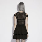 PUNK RAVE Women's Gothic Mesh Sheer Cutout Short Dress