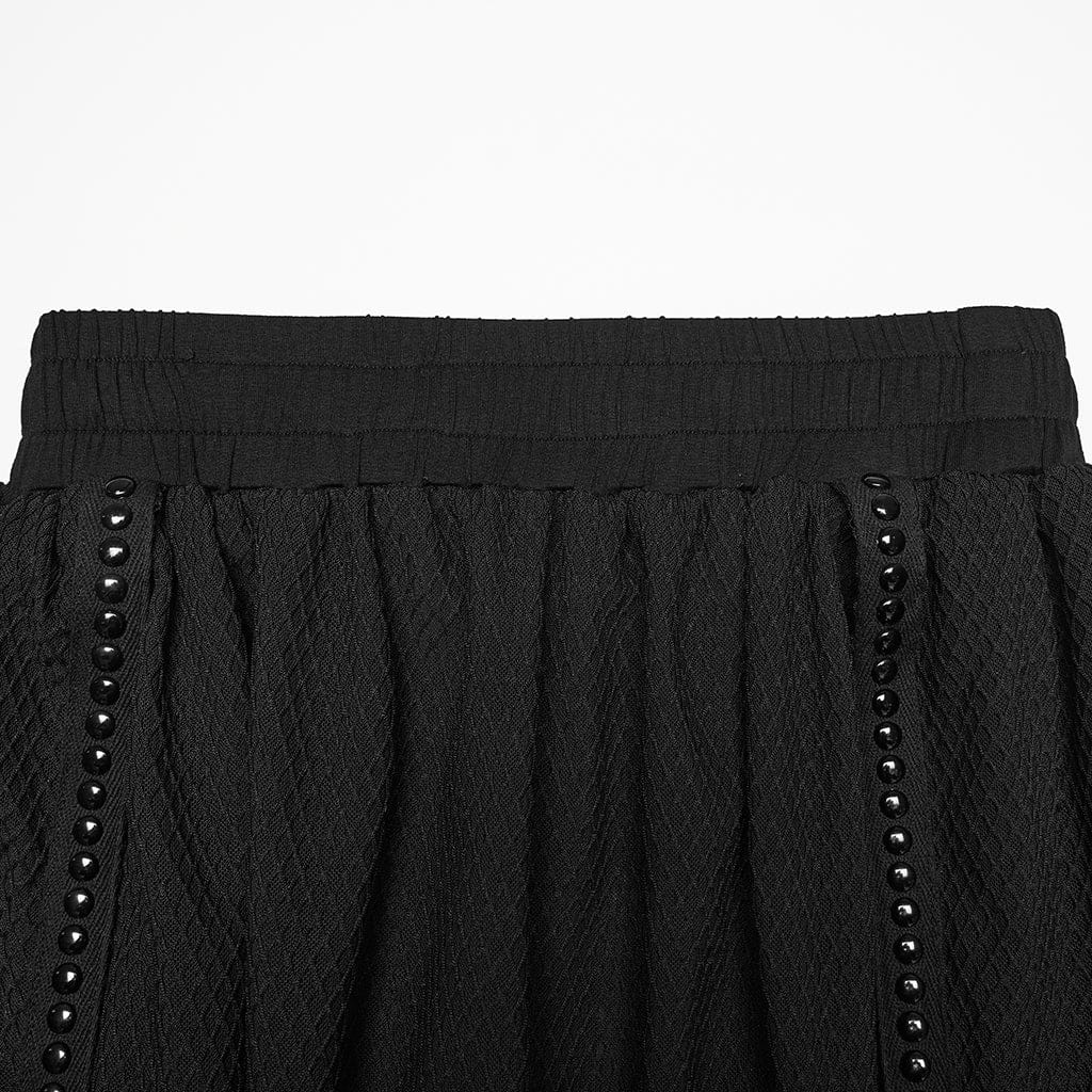 PUNK RAVE Women's Gothic Mesh Sheer Side Slit Long Skirt