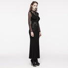 PUNK RAVE Women's Gothic Mesh Splice Fishtail Dress