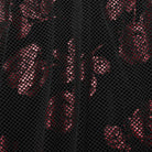 PUNK RAVE Women's Gothic Mesh Splice Red Rose Velvet Halterneck Dress