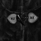 PUNK RAVE Women's Gothic Moon Embroidered Velvet Hooded Coat Black