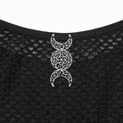 PUNK RAVE Women's Gothic Moon Mesh Tank Top