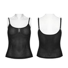 PUNK RAVE Women's Gothic Moon Mesh Tank Top