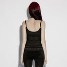 PUNK RAVE Women's Gothic Moon Mesh Tank Top