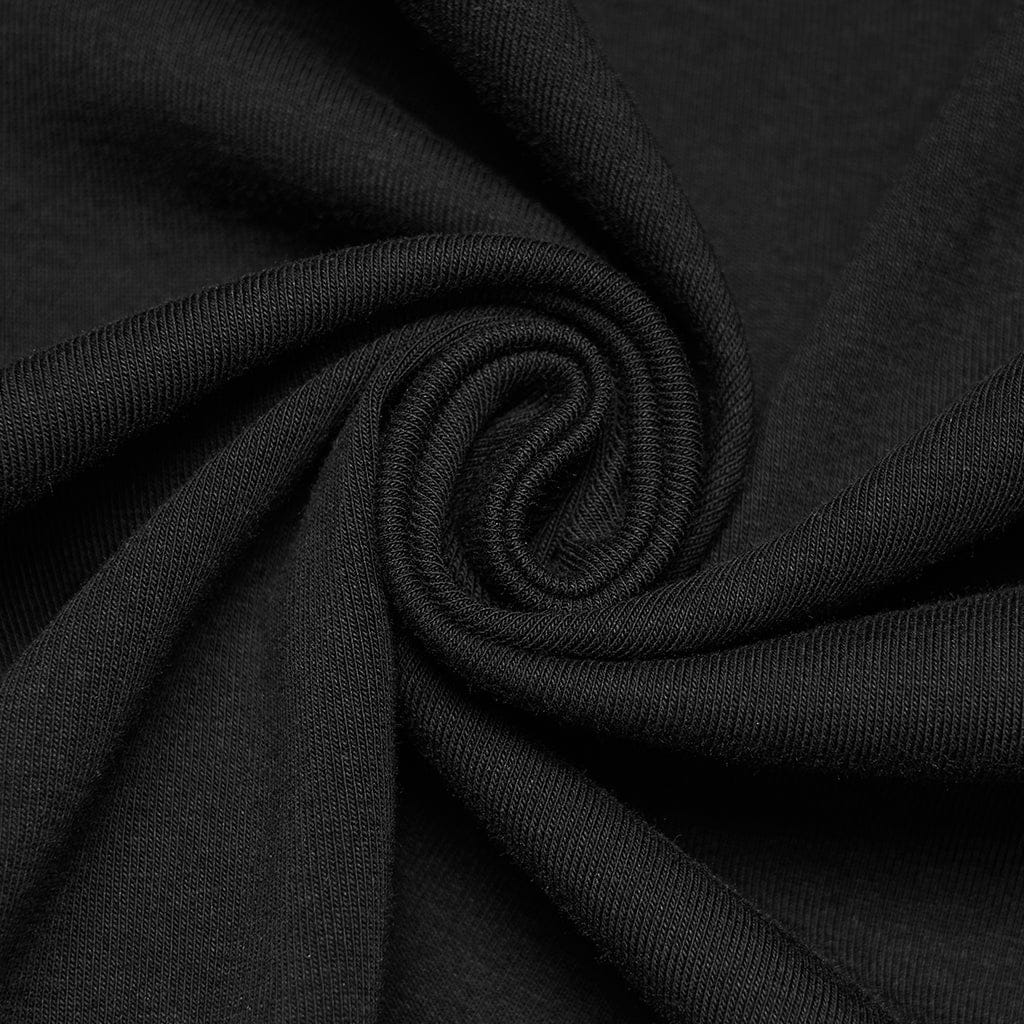 PUNK RAVE Women's Gothic Moon Phase Printed Sleeveless Dress Graduation Dress