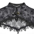 PUNK RAVE Women's Gothic Moon Printed Mesh Slip Dress with Cape Grey