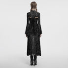 PUNK RAVE Women's Gothic Moon Printed Mesh Slip Dress with Cape Grey