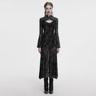 PUNK RAVE Women's Gothic Moon Printed Mesh Slip Dress with Cape Grey