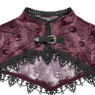 PUNK RAVE Women's Gothic Moon Printed Mesh Slip Dress with Cape Red