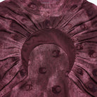 PUNK RAVE Women's Gothic Moon Printed Ruched Mesh Shirt Red