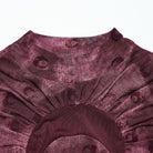 PUNK RAVE Women's Gothic Moon Printed Ruched Mesh Shirt Red