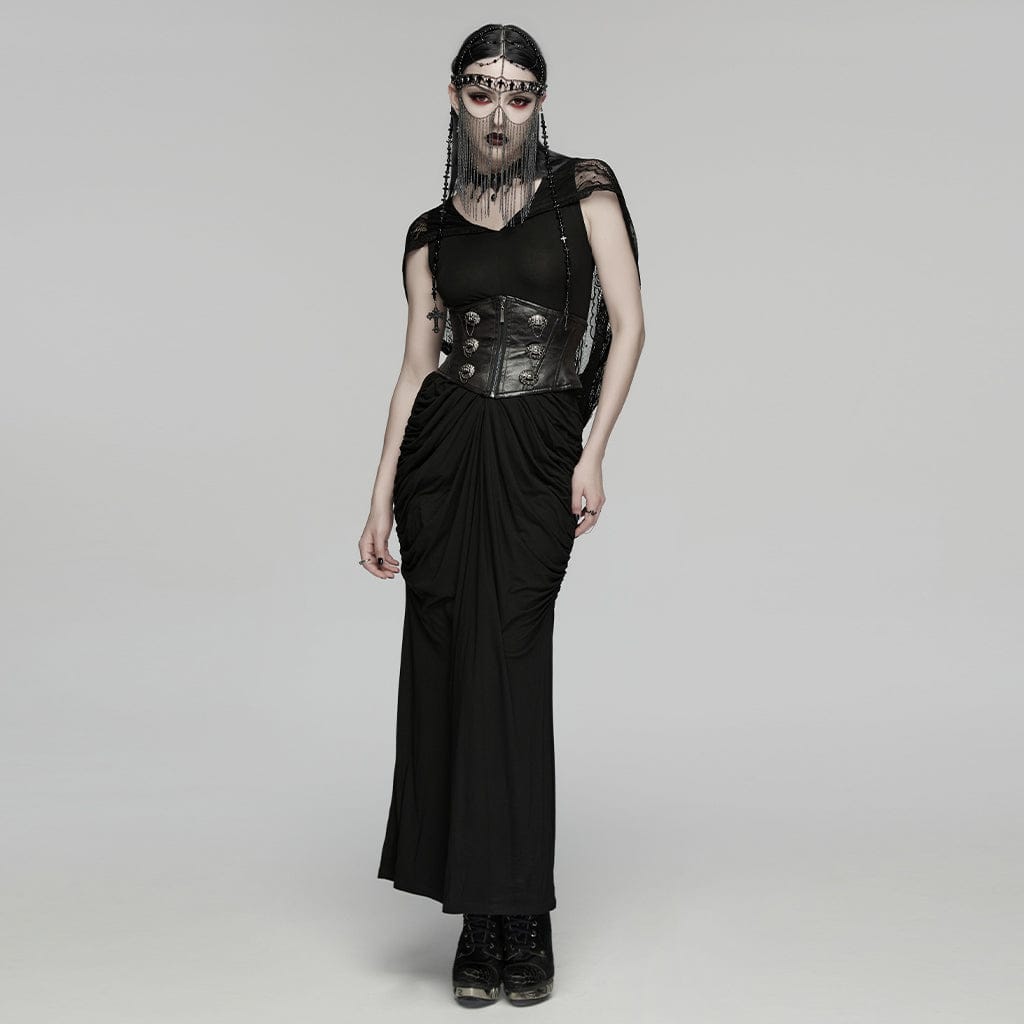 Women's Gothic New Chinese Style Spirit Beast Zip Underbust Corset