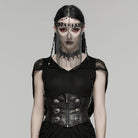 PUNK RAVE Women's Gothic New Chinese Style Spirit Beast Zip Underbust Corset