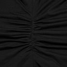 PUNK RAVE Women's Gothic Plunging Floral Embroidered T-shirt