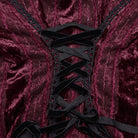 PUNK RAVE Women's Gothic Plunging Puff Sleeved Velvet Shirt Red