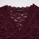 PUNK RAVE Women's Gothic Plunging Sheer Lace Shirt Red