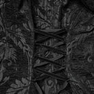 PUNK RAVE Women's Gothic Plush Splice Turn-down Collar Floral Printed Coat