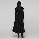 PUNK RAVE Women's Gothic Plush Splice Turn-down Collar Floral Printed Coat