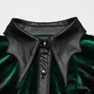PUNK RAVE Women's Gothic Puff Sleeved Gradient Velvet Shirt Green