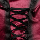 PUNK RAVE Women's Gothic Puff Sleeved Gradient Velvet Shirt Red