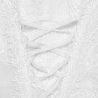 PUNK RAVE Women's Gothic Puff Sleeved Lace Hem Shirt