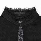 PUNK RAVE Women's Gothic Puff Sleeved Lace Splice Chiffon Shirt