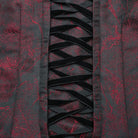 PUNK RAVE Women's Gothic Puff Sleeved Lace-up Formal Dress Red