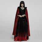 PUNK RAVE Women's Gothic Punk Faux Fur Long Cloak