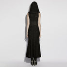 PUNK RAVE Women's Gothic Ripped Hooded Sleeveless Maxi Dress