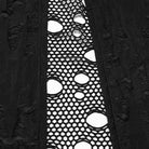 PUNK RAVE Women's Gothic Ripped Mesh Splice Coat with Hood