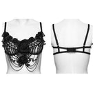 PUNK RAVE Women's Gothic Rose Chain Bralet Black