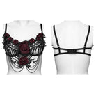 PUNK RAVE Women's Gothic Rose Chain Bralet Black-Red